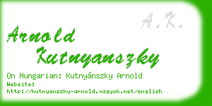 arnold kutnyanszky business card