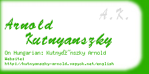 arnold kutnyanszky business card